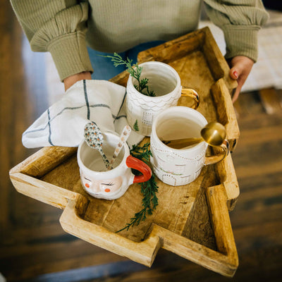 Wooden Tree Shaped Serving Tray