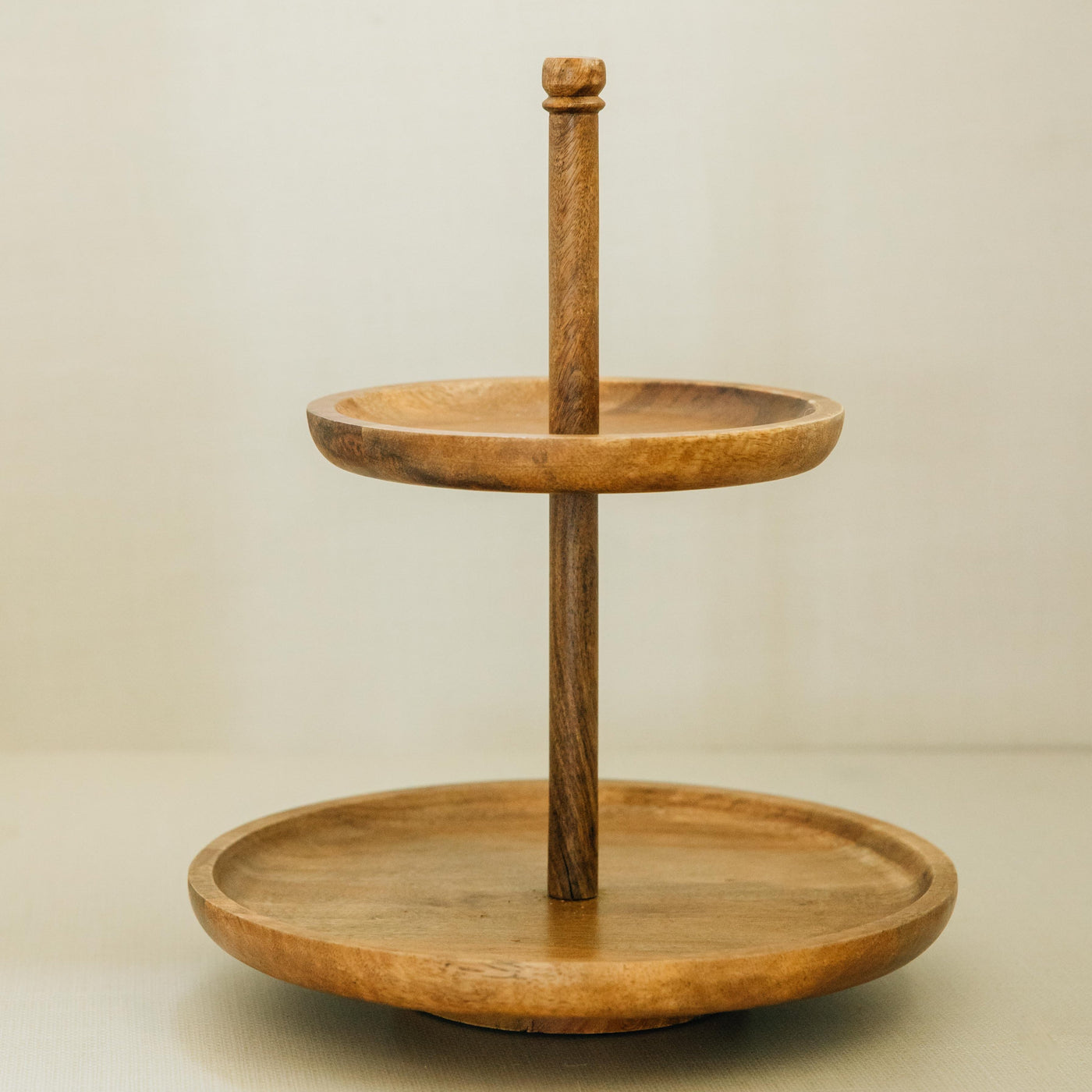 Mango Wood Two-Tier Tray