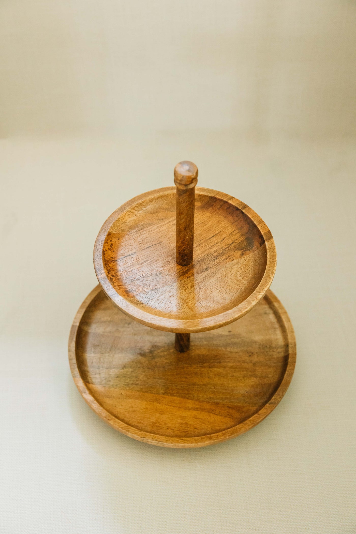 Mango Wood Two-Tier Tray