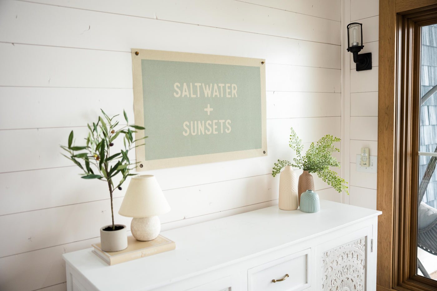 Saltwater + Sunsets | Canvas Banner