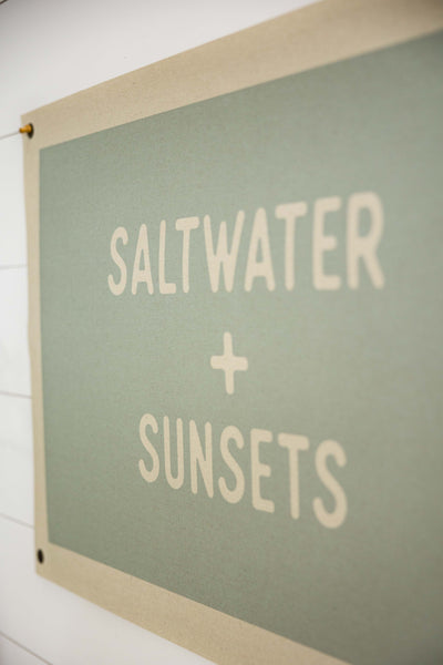 Saltwater + Sunsets | Canvas Banner