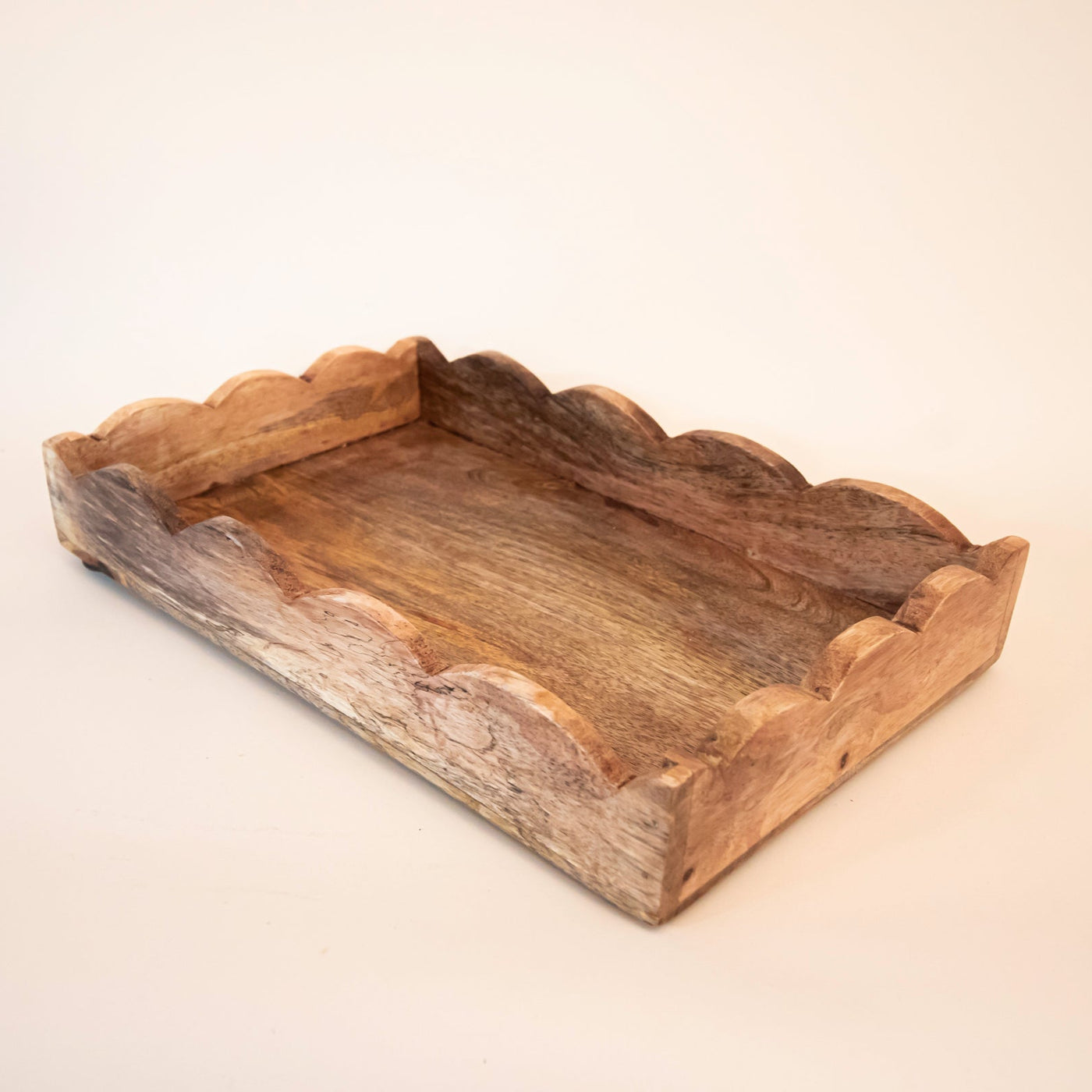 Mila Scalloped Wooden Tray