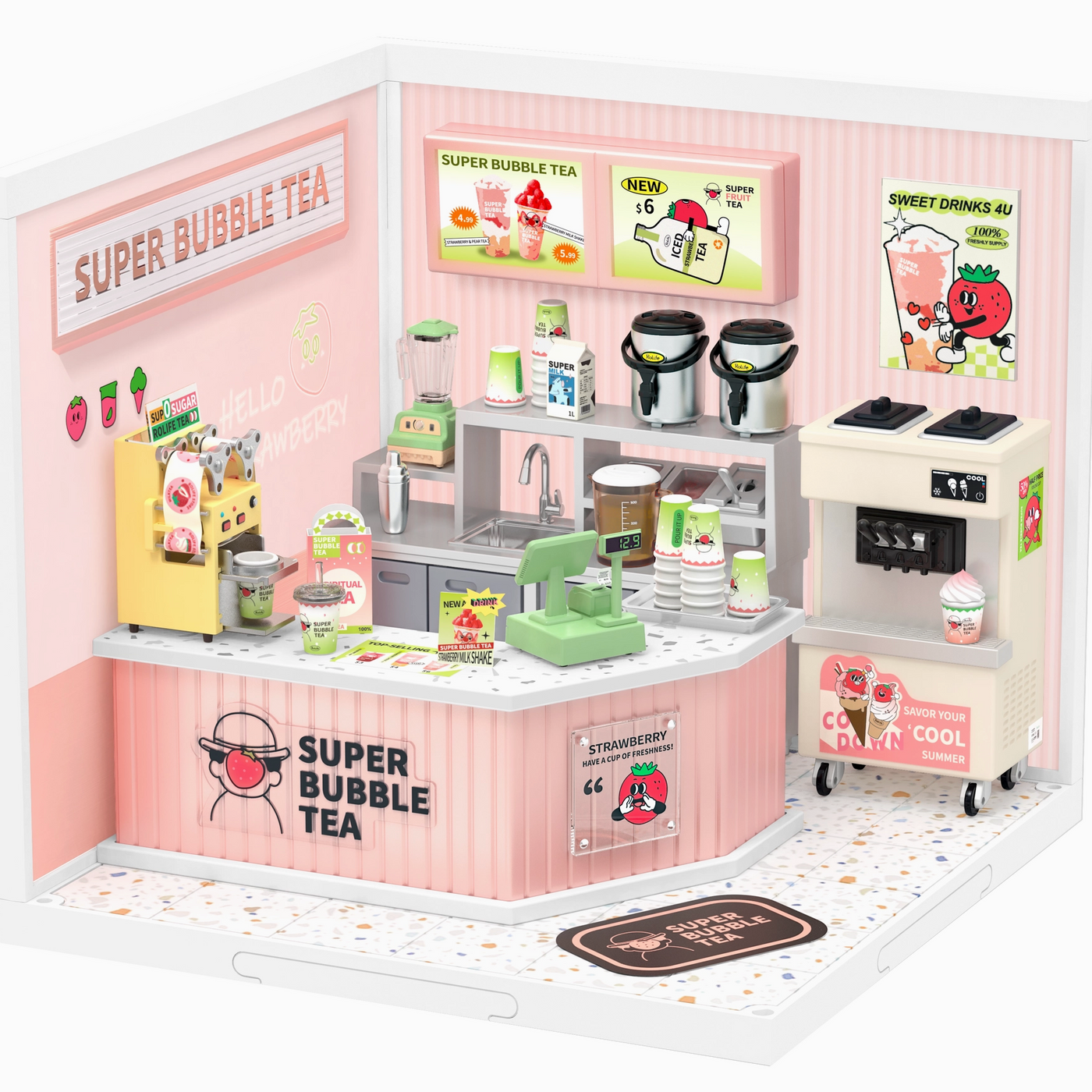 Miniature Bubble Tea Shop DIY Kit